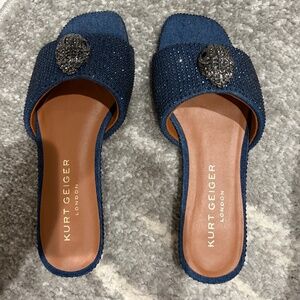 Kurt Geiger Kensington Navy Crystal Sandals-Size 35